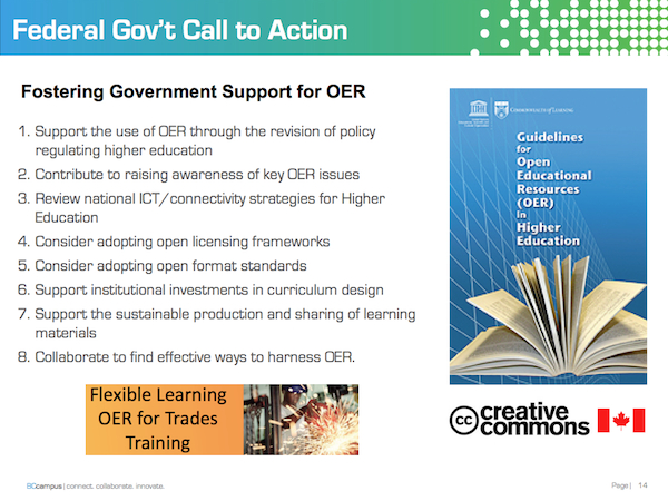 Fostering government support for OER slide