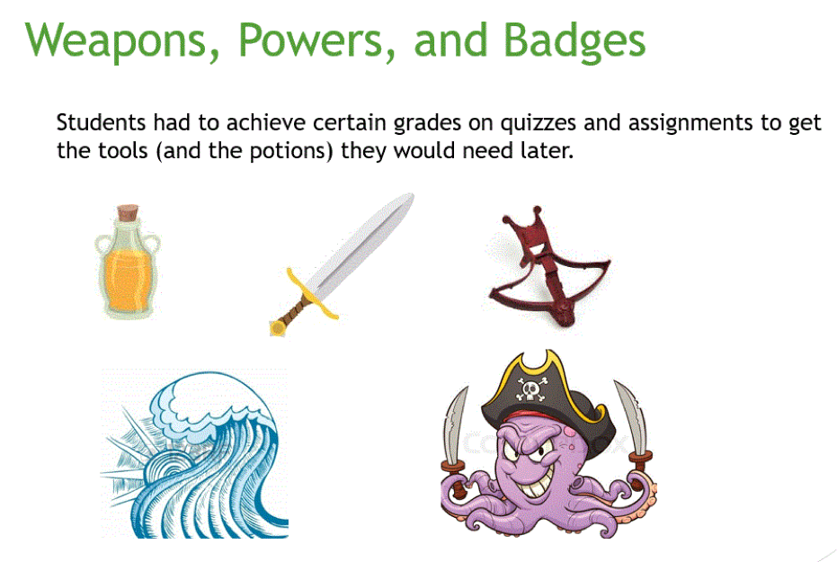 Weapons, powers and badges