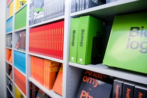 Books on a shelf