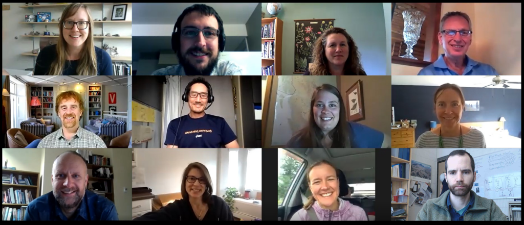 Screenshot shot of the authors meeting in zoom