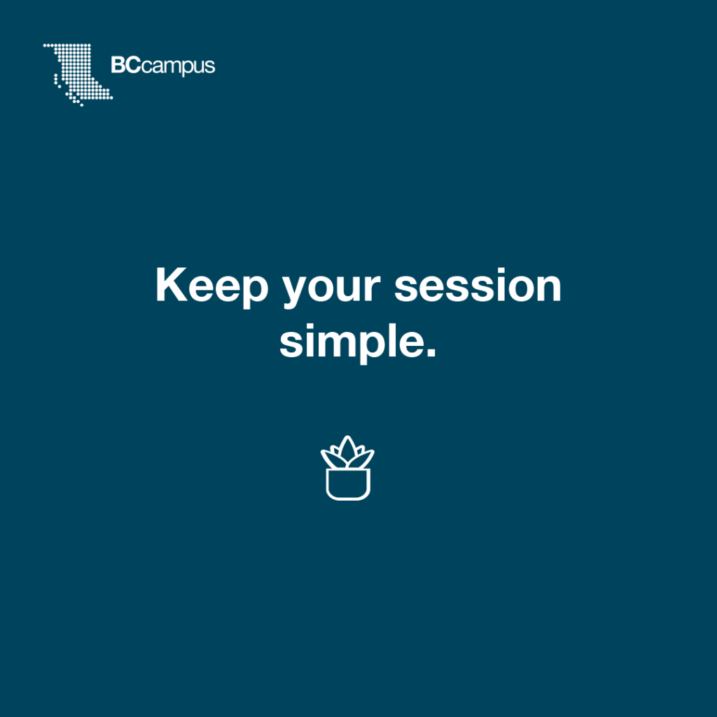 Keep your session simple