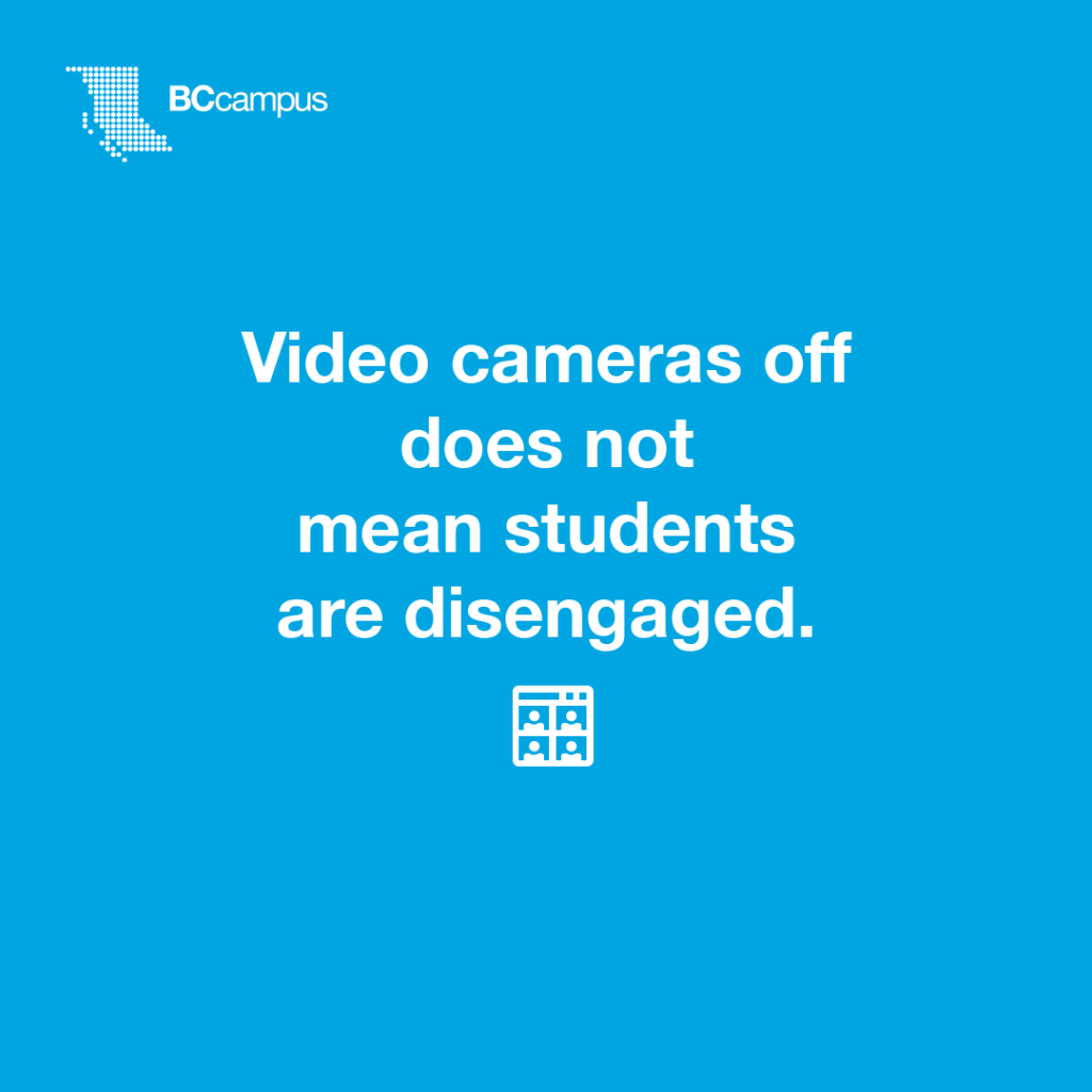 Video cameras off does not mean students are disengaged