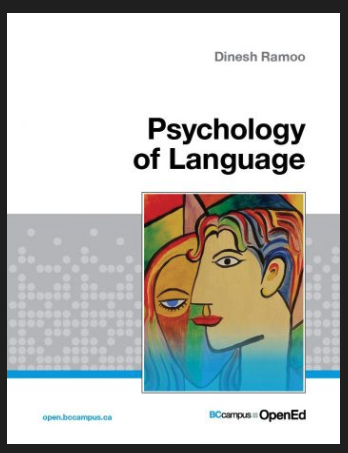Psychology of Language cover page which features an abstract artwork of 2 faces. 