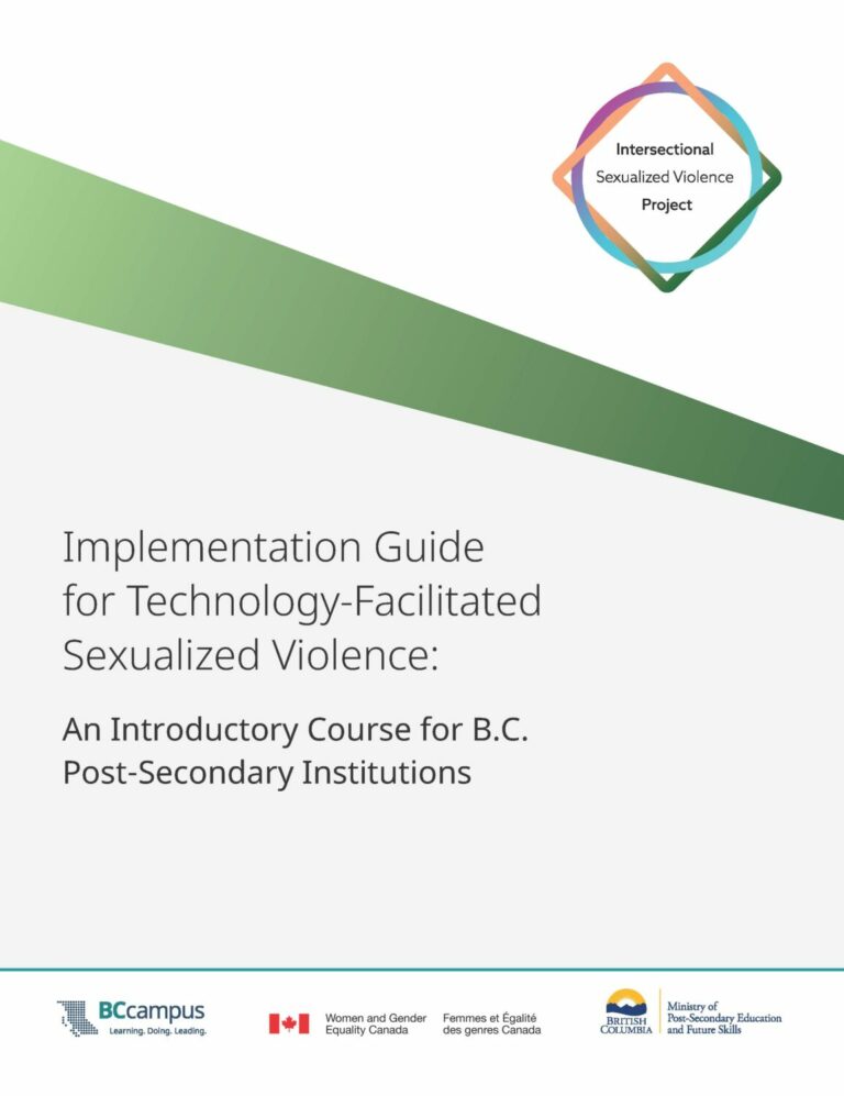 Pressbook cover for the resource, Technology-Facilitated Sexualized Violence Training.