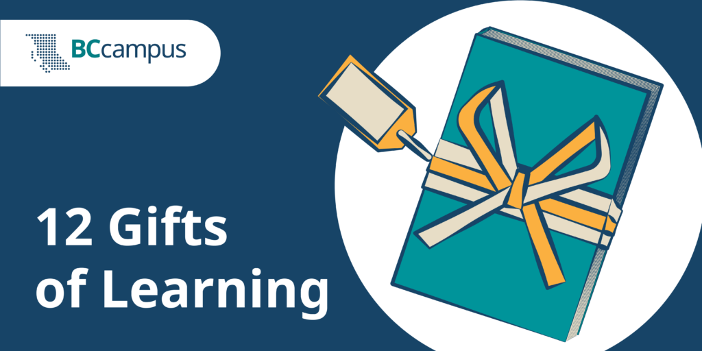 12 Gifts of Learning and a graphic of a gift all wrapped up